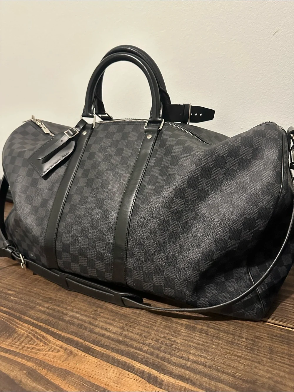 Louis Vuitton Keepall Bandoulière 55 in Black Damier Graphite Canvas